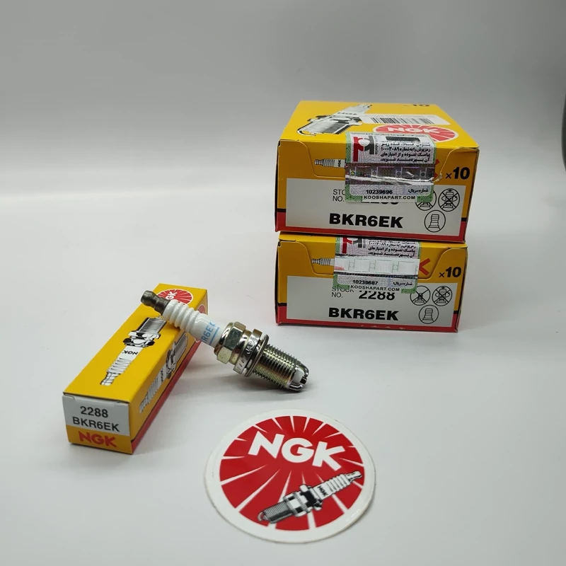 شمع دو پلاتین پایه کوتاه NGK ژاپن BKR6EK 2288 نیکل (اصلی) 4عددی