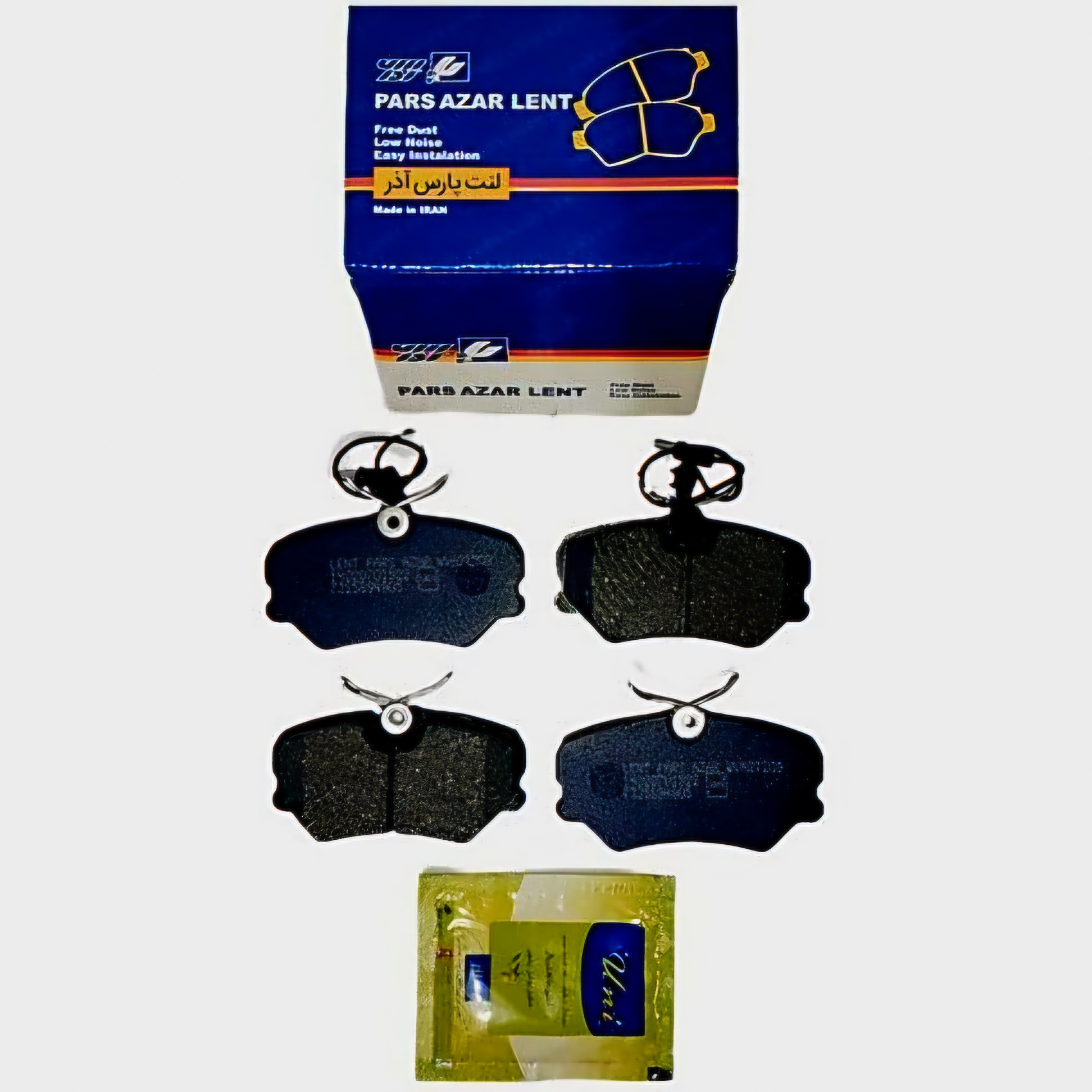 لنت ترمز چرخ جلو پژو 405 برند پارس آذر کد 120123